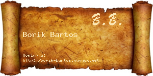 Borik Bartos névjegykártya